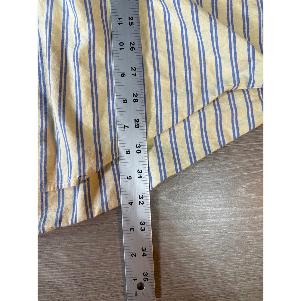 Polo Ralph Lauren Blake Mens XL SS Striped Button Down Shirt Yellow Blue - Picture 7 of 11